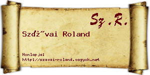 Szávai Roland névjegykártya